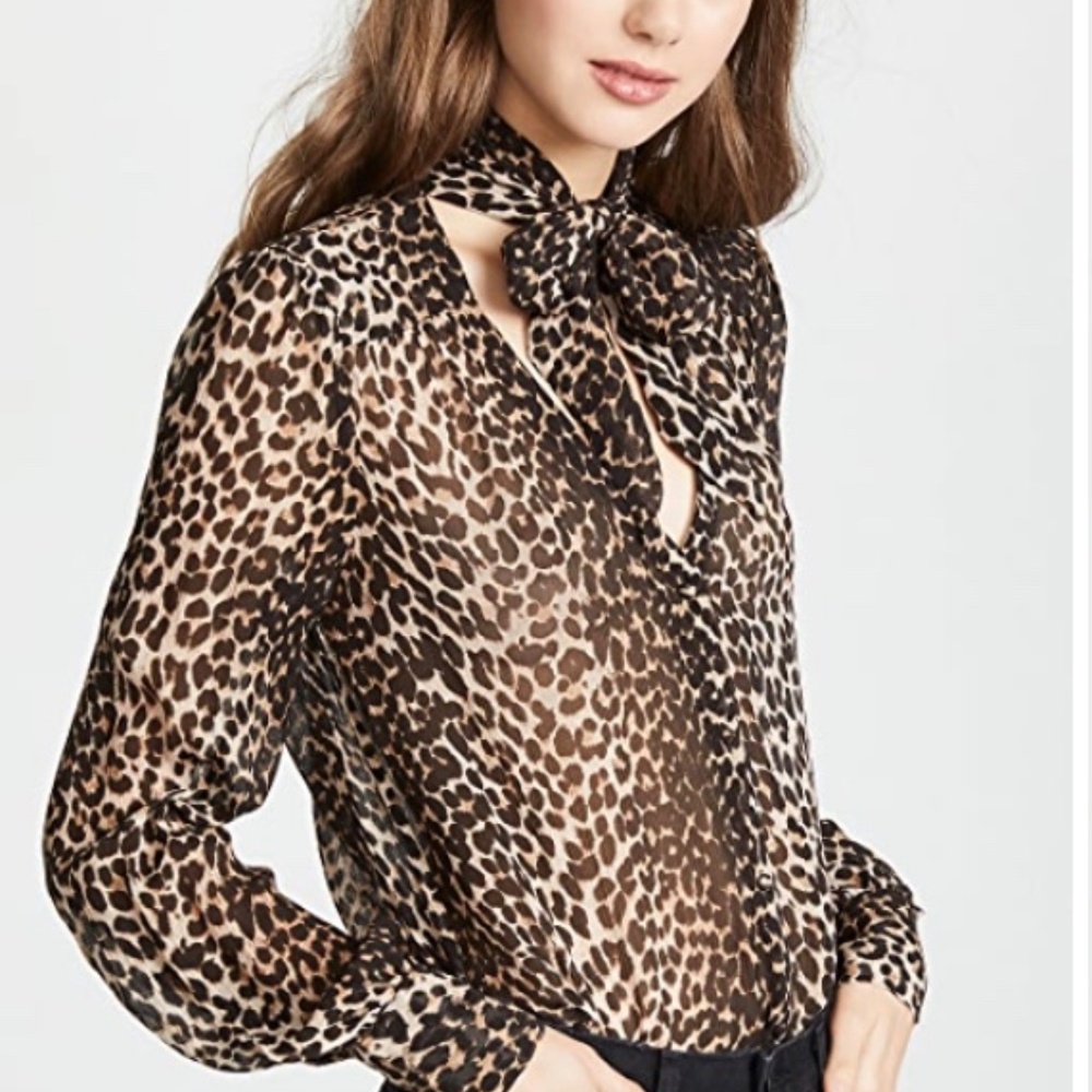 Cleobelle Leopard Silk Blouse